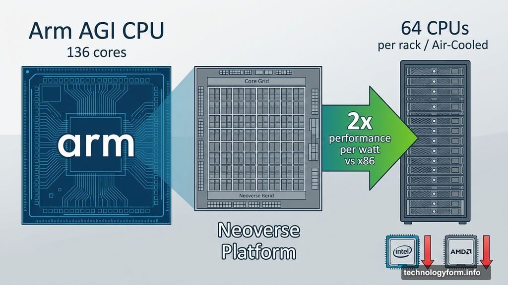 Arm AGI CPU packs 136 cores delivering twice x86 performance per watt