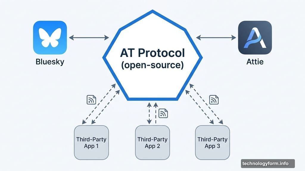 AT Protocol connects Bluesky, Attie, and third-party apps cross-platform