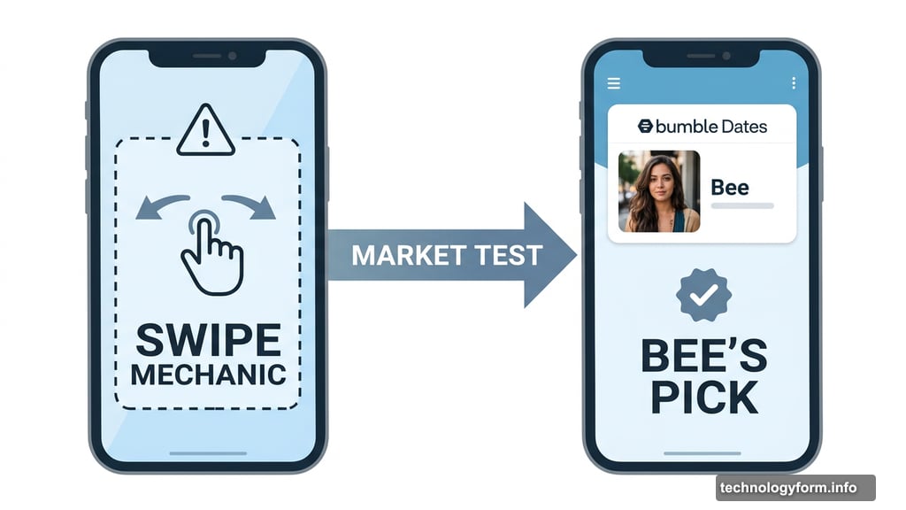 Bumble may test removing swipe mechanic replacing it with Bee picks