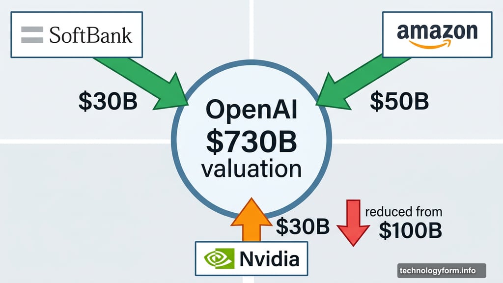 OpenAI valuation reaches 730 billion with SoftBank Amazon Nvidia investments