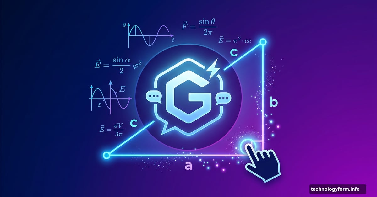 ChatGPT logo with interactive Pythagorean theorem visual and math symbols
