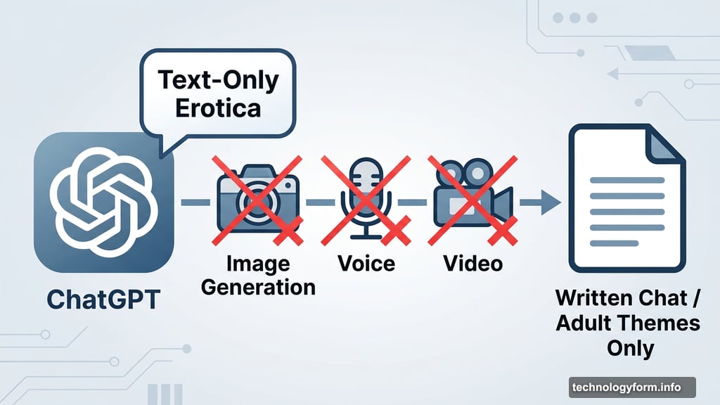 ChatGPT adult mode supports text only, blocking image generation and voice