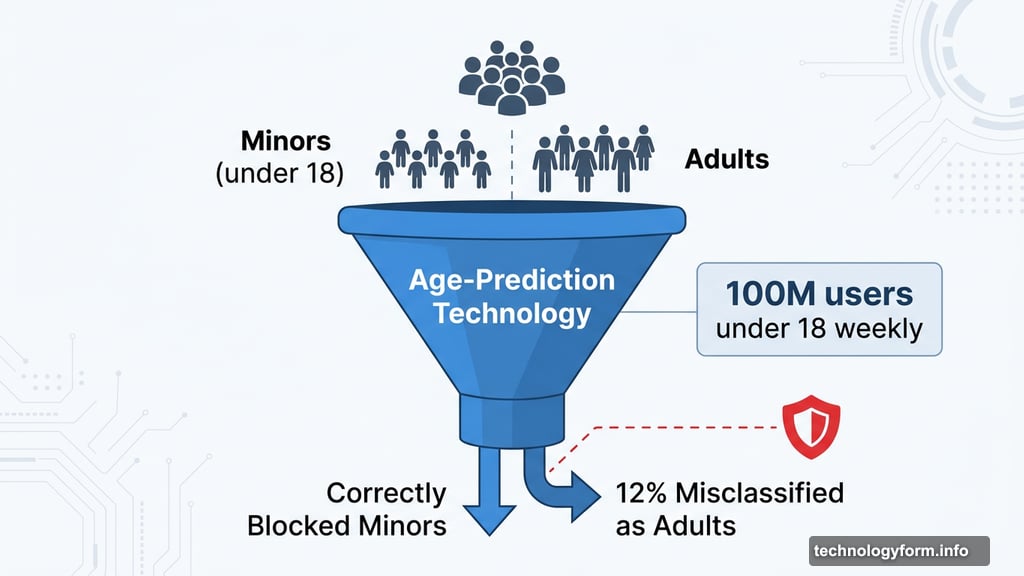 Age-prediction system misclassifying minors as adults at twelve percent rate
