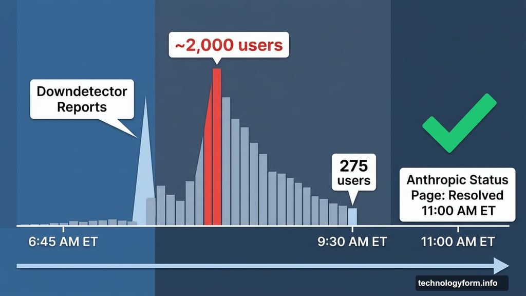 Nearly 2,000 users reported Claude problems at the peak outage