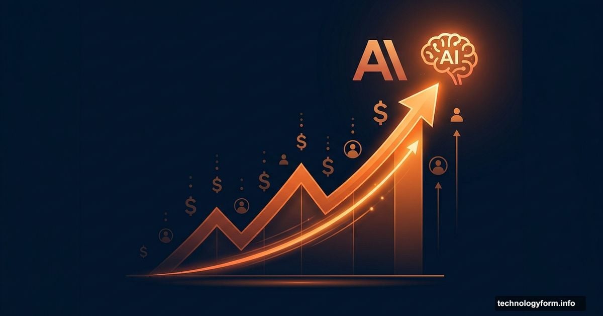 Claude AI subscriber growth chart surging upward with glowing momentum