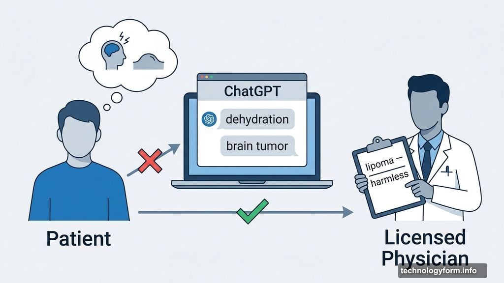 ChatGPT cannot replace a doctor for diagnosing physical symptoms