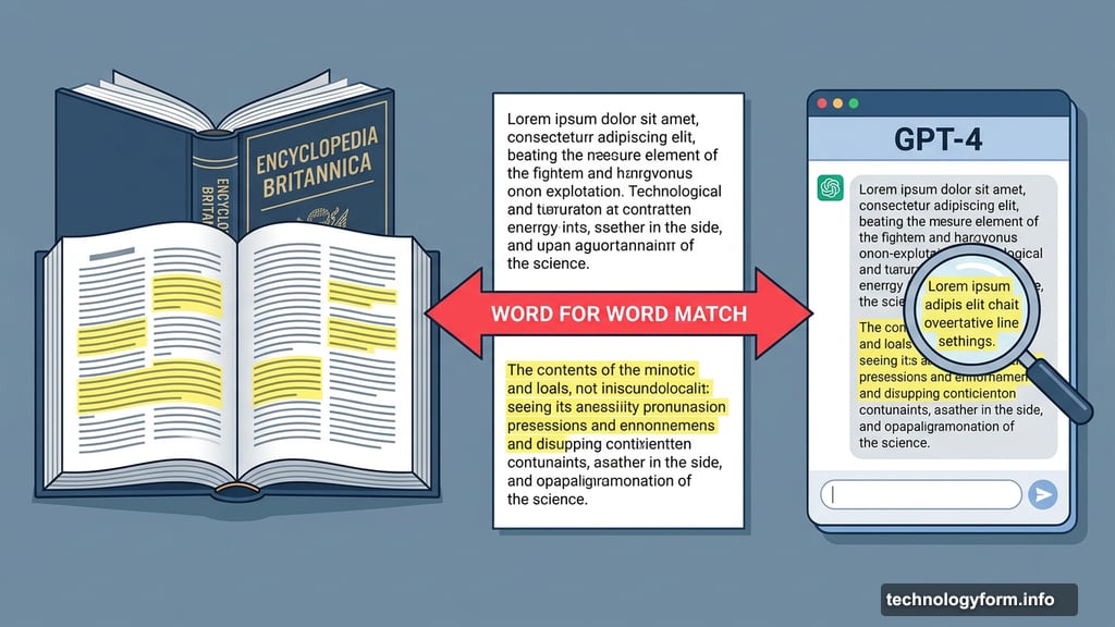 ChatGPT reproduces Britannica text nearly word for word on demand