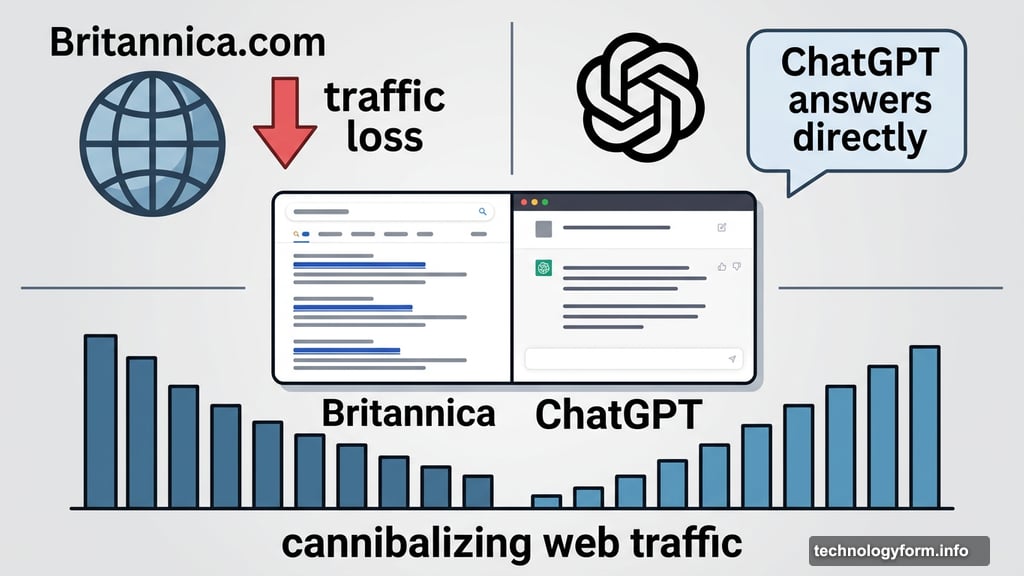 ChatGPT cannibalizes Britannica web traffic instead of linking sources