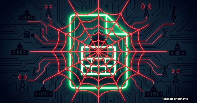 Spy network hidden inside glowing Google Sheets spreadsheet icon