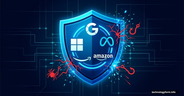 Tech giants unite behind glowing shield to block online scams