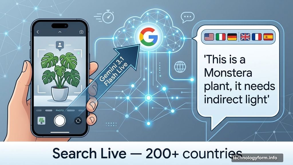 Google Search Live points camera at plant and asks questions
