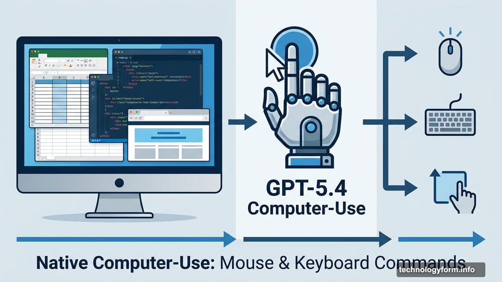 GPT-5.4 native computer-use issues mouse and keyboard commands across apps