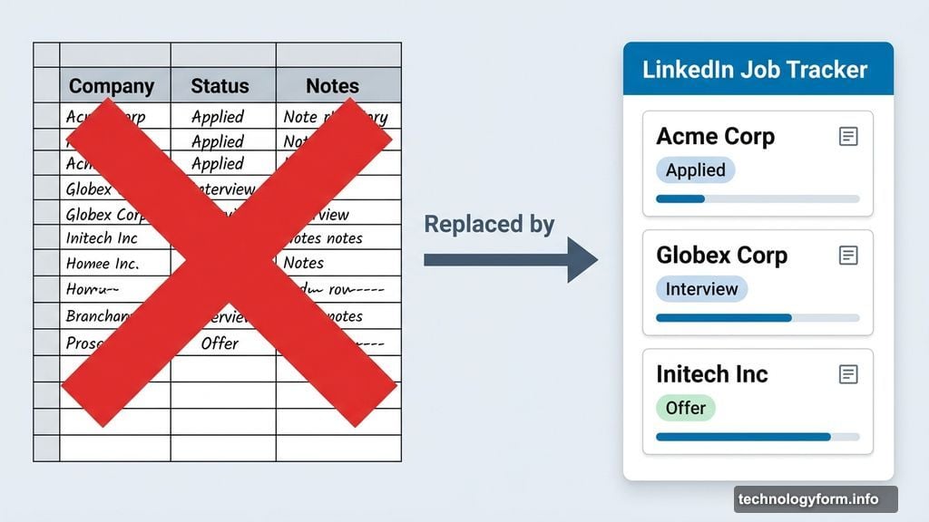 LinkedIn Job Tracker dashboard replaces chaotic job search spreadsheet