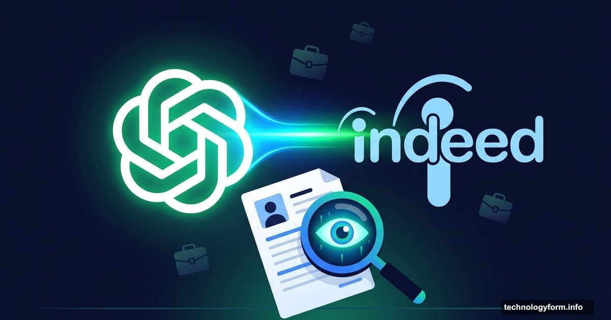 ChatGPT and Indeed logos merging to power AI-driven freelance job search