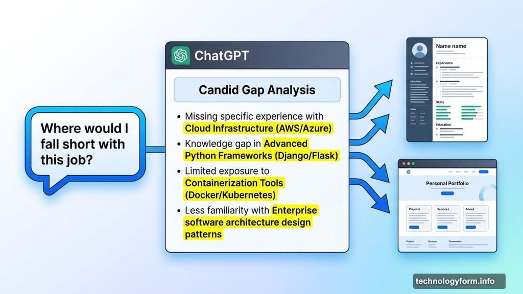 ChatGPT gives candid gap analysis to improve resume and website copy