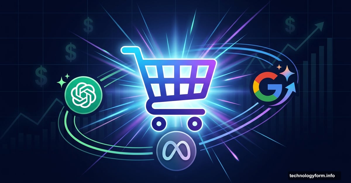 Meta AI shopping assistant competing against ChatGPT and Gemini icons