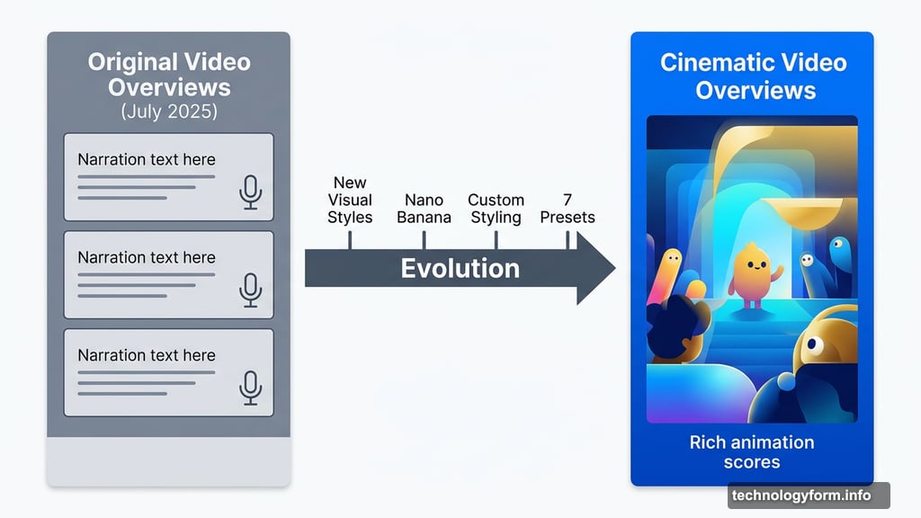 Comparison between original storyboard Video Overviews and Cinematic Video Overviews