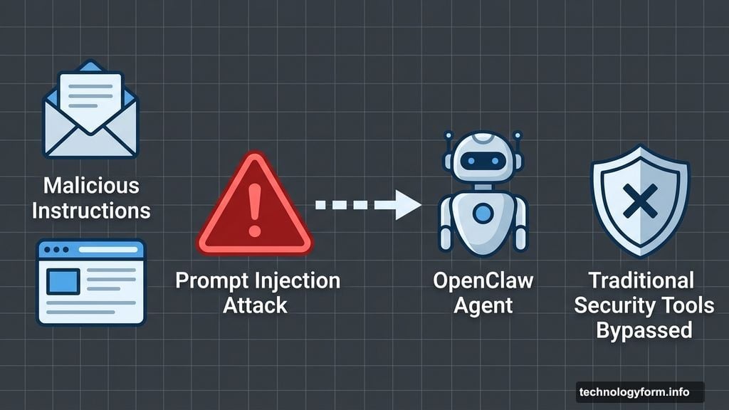 Attackers hide malicious instructions inside emails compromising OpenClaw agent