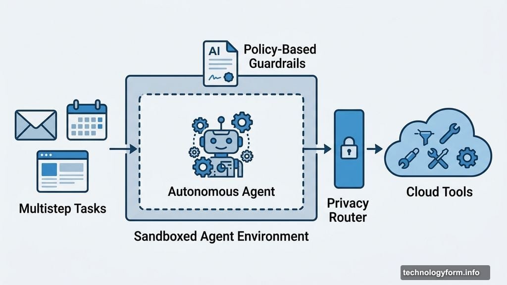 NemoClaw sandboxed environment with privacy router connecting cloud tools