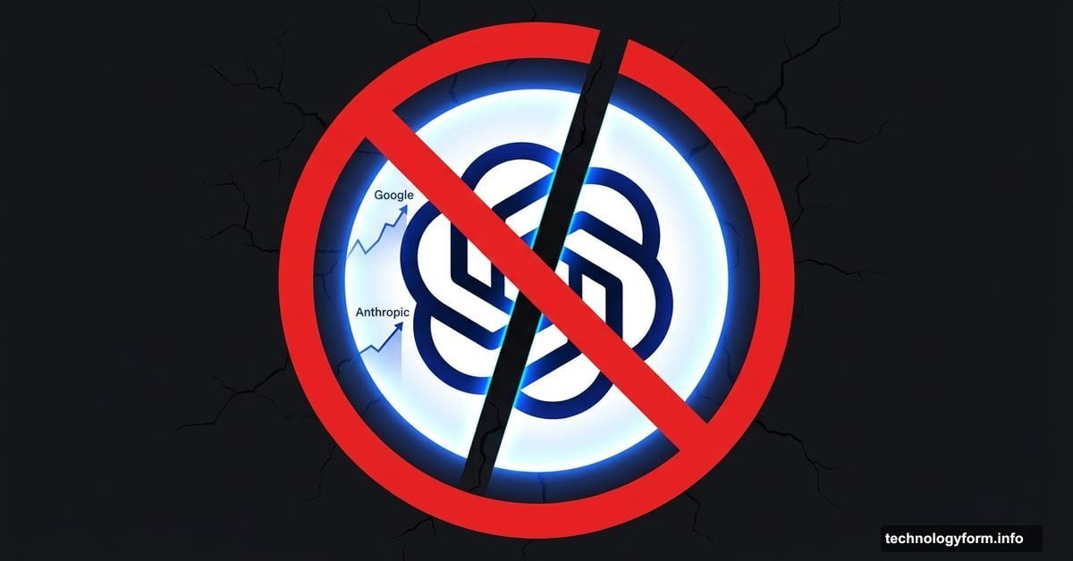 OpenAI logo crossed out symbolizing cancelled adult mode amid competition