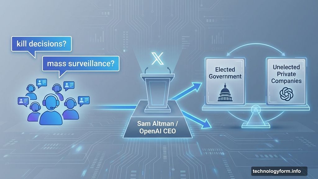 Altman admits open debate over government versus private AI power