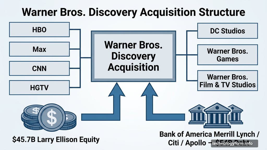 Warner Bros. Discovery assets and $111 billion financing structure breakdown