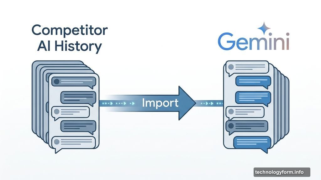Import entire chat history from competitor AI directly into Gemini