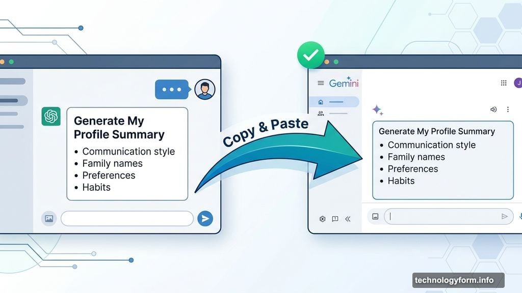Gemini prompt borrows user profile summary from competing AI chatbot