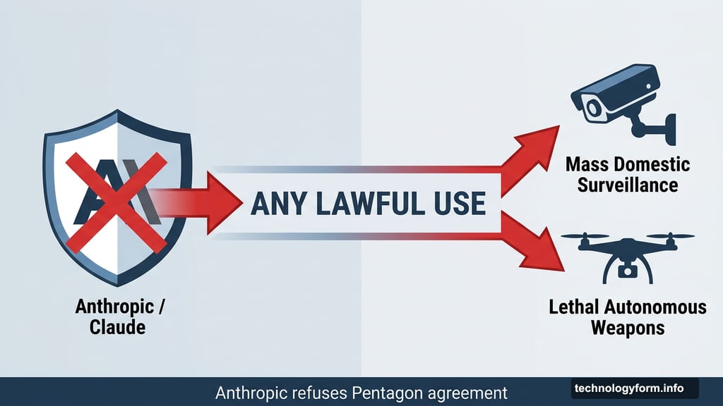 Anthropic refuses Pentagon's lethal autonomous weapons and mass surveillance terms
