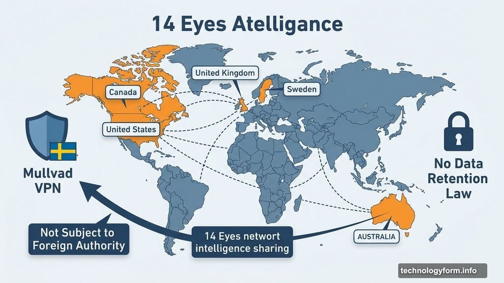 Mullvad VPN in Sweden operates outside 14 Eyes foreign authority