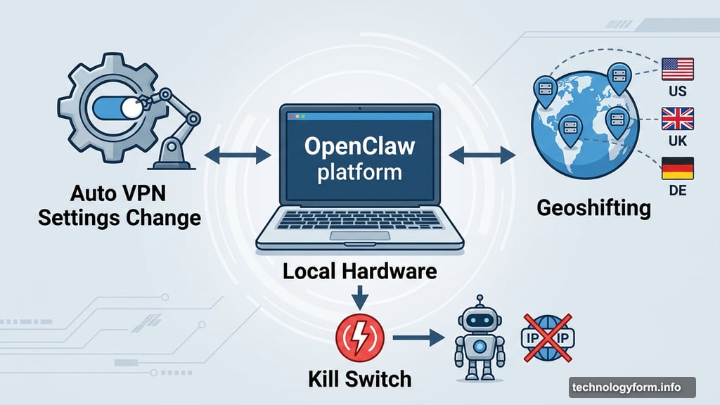 AI agents automatically modify VPN settings geoshifting and kill switch