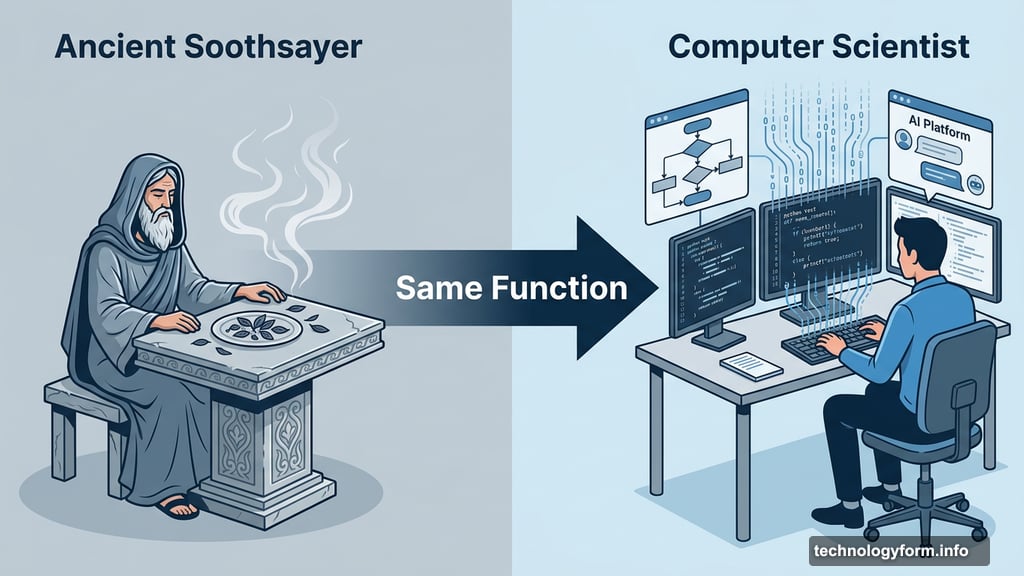 Fortune tellers traded robes for Python scripts, same social role