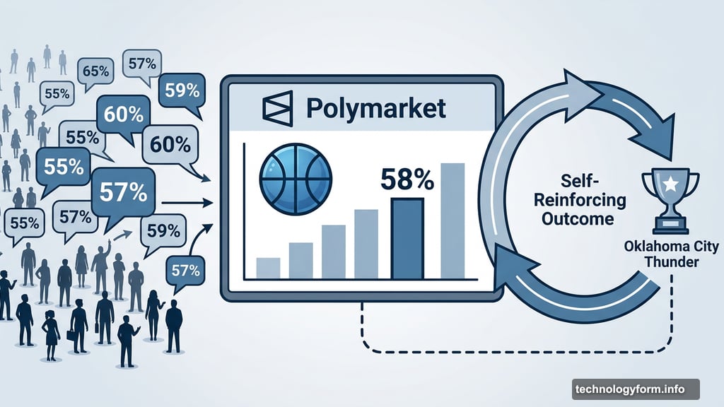 Polymarket bettors at 58% create self-reinforcing prediction outcomes
