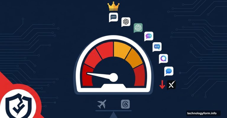 Trust meter gauge showing AI ranked below airlines, Grok last