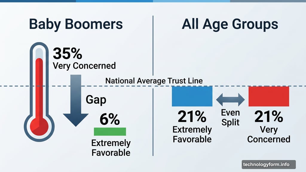 Baby Boomers show highest AI skepticism with only six percent favorable view