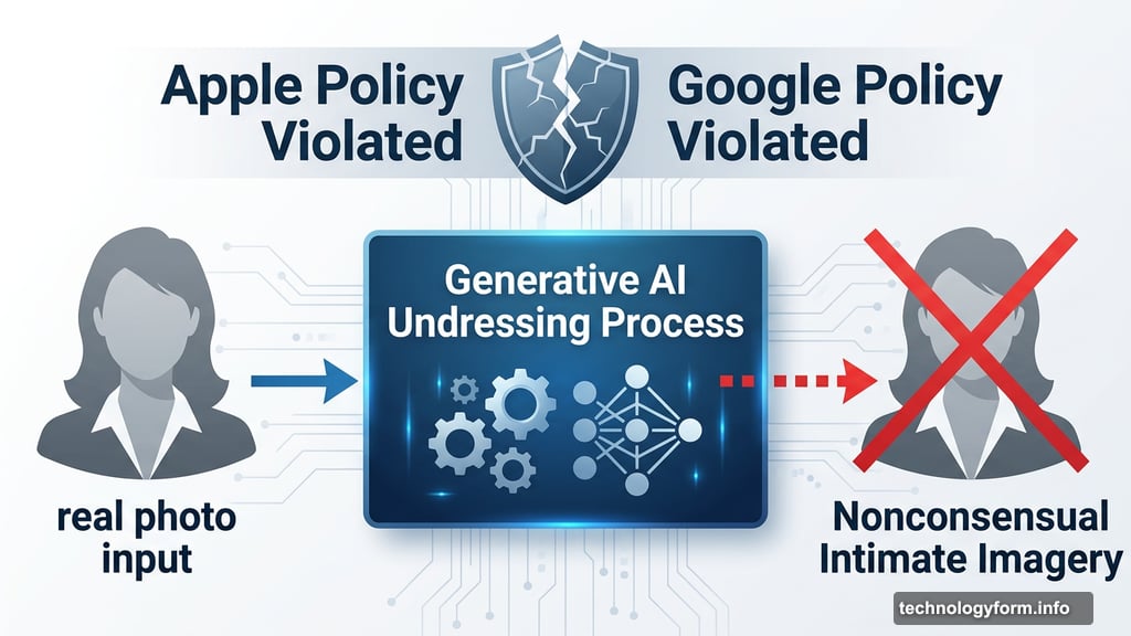 Generative AI process creates nonconsensual intimate imagery violating platform policies