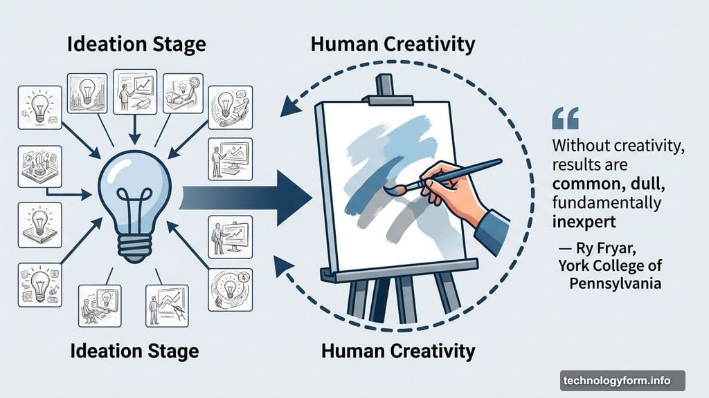 AI used in early ideation while human creativity drives the final result