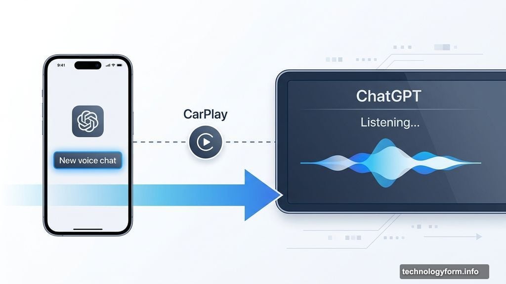 ChatGPT Voice Mode launches on Apple CarPlay dashboard touchscreen