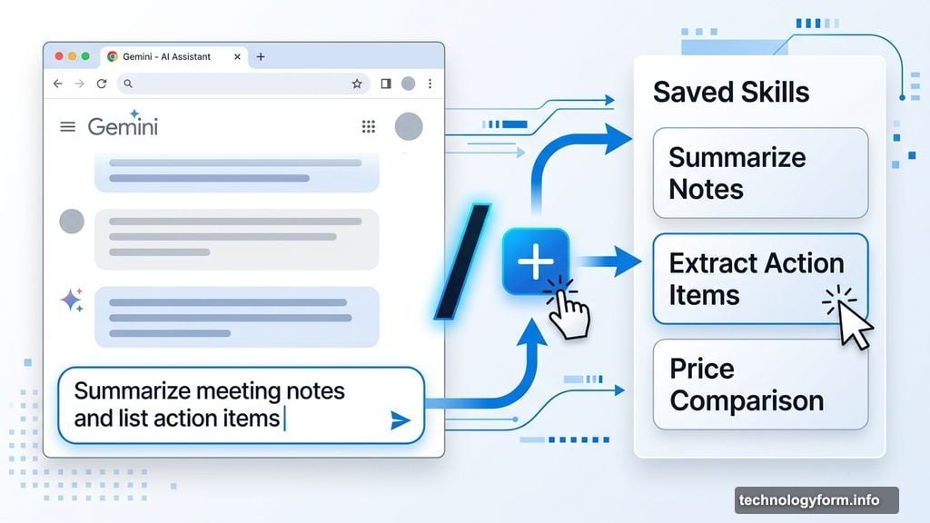 Chrome Skills feature saves AI prompts for one-click reuse in Gemini