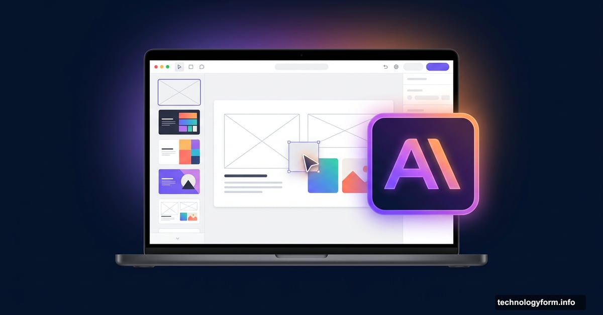Claude AI design tool interface showing UI mockups and presentation slides