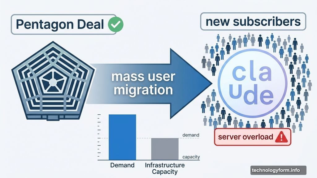 Pentagon chose Claude over ChatGPT triggering massive subscriber influx