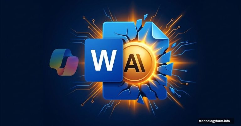 Claude AI logo breaking into Microsoft Word, overshadowing Copilot
