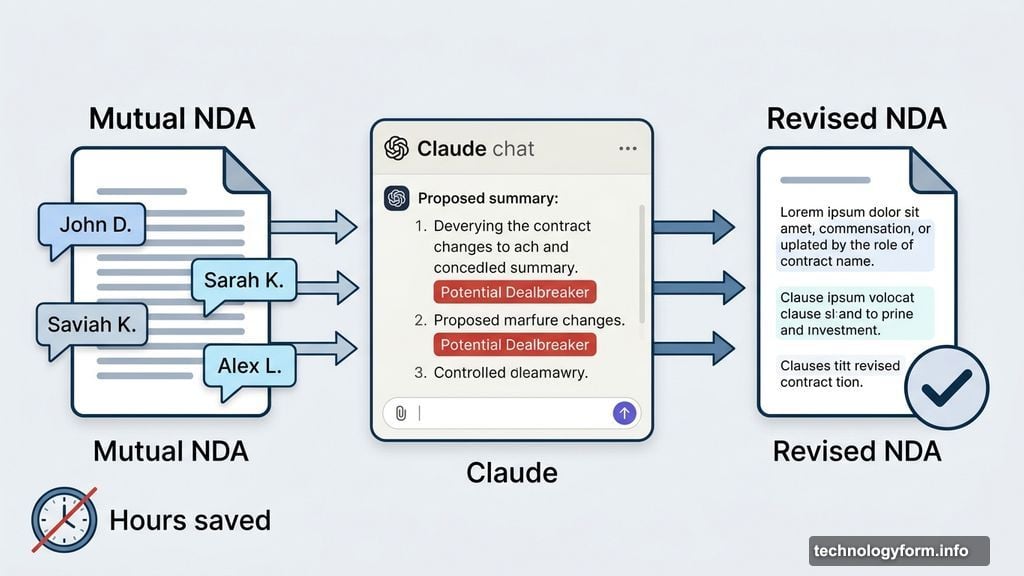 Claude reads NDA comments and generates revised contract language automatically