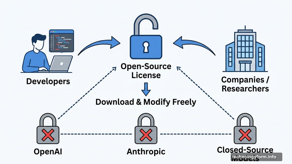 DeepSeek open-source approach contrasted with OpenAI and Anthropic closed models