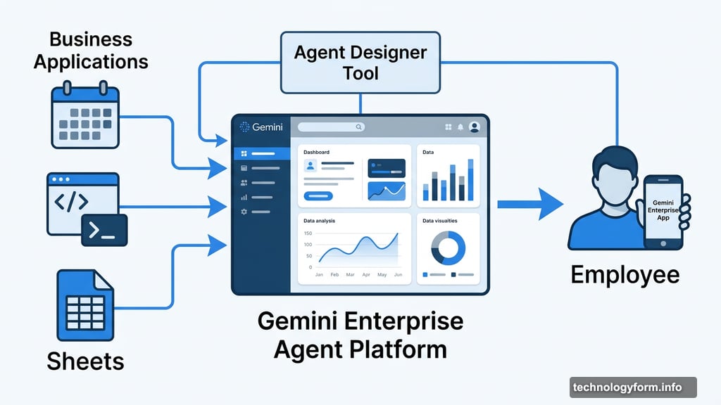 Gemini enterprise agent platform coordinates tasks across business applications