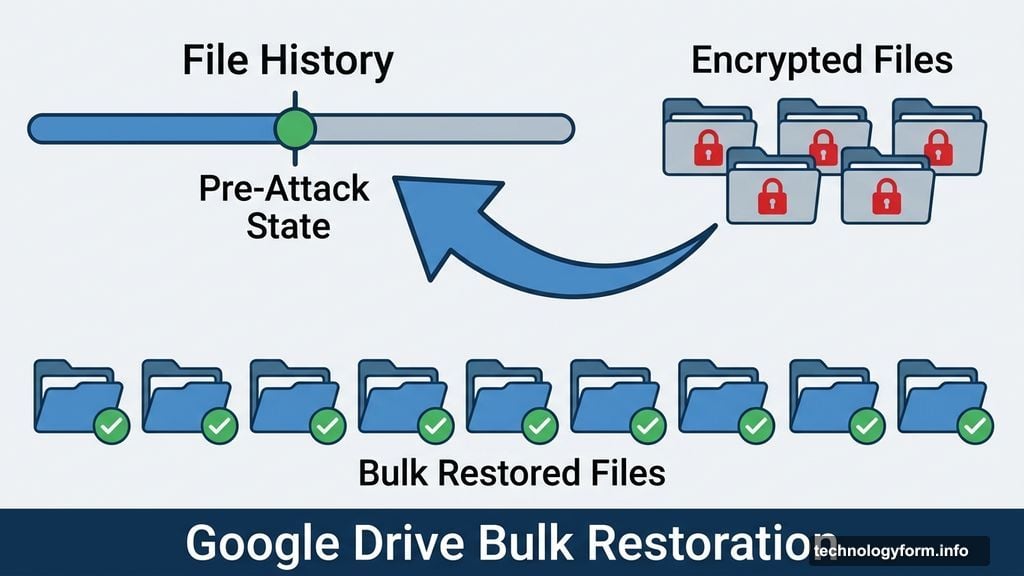 Bulk file restoration rolls back files to pre-attack state in Google Drive