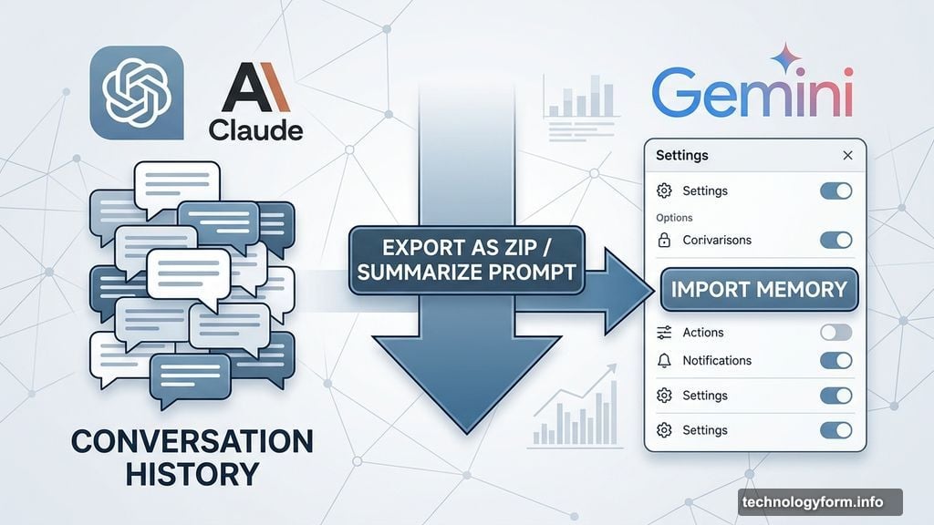 Import memory tool migrates ChatGPT and Claude chat history into Gemini