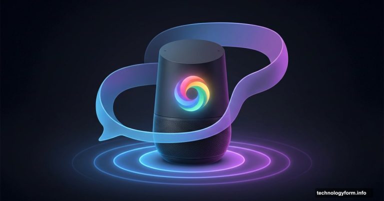 Google Gemini smart speaker glowing during natural continuous conversation