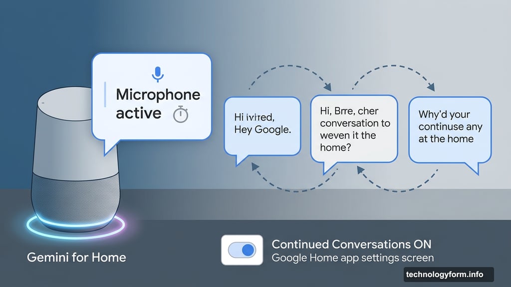 Gemini for Home continued conversations feature keeps microphone active without wake word