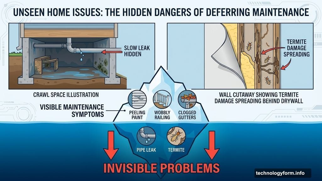 Invisible home problems like pipe leaks and termite damage hiding behind walls